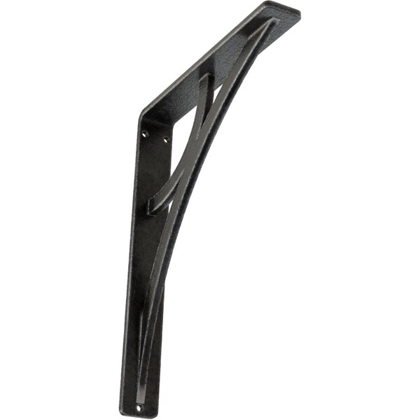 Ekena Millwork Galveston Wrought Iron Bracket, (Single center brace), Antiqued Pewter 1 1/2"W x 7 1/2"D x 10"H BKTM01X07X10SGLAPW - main